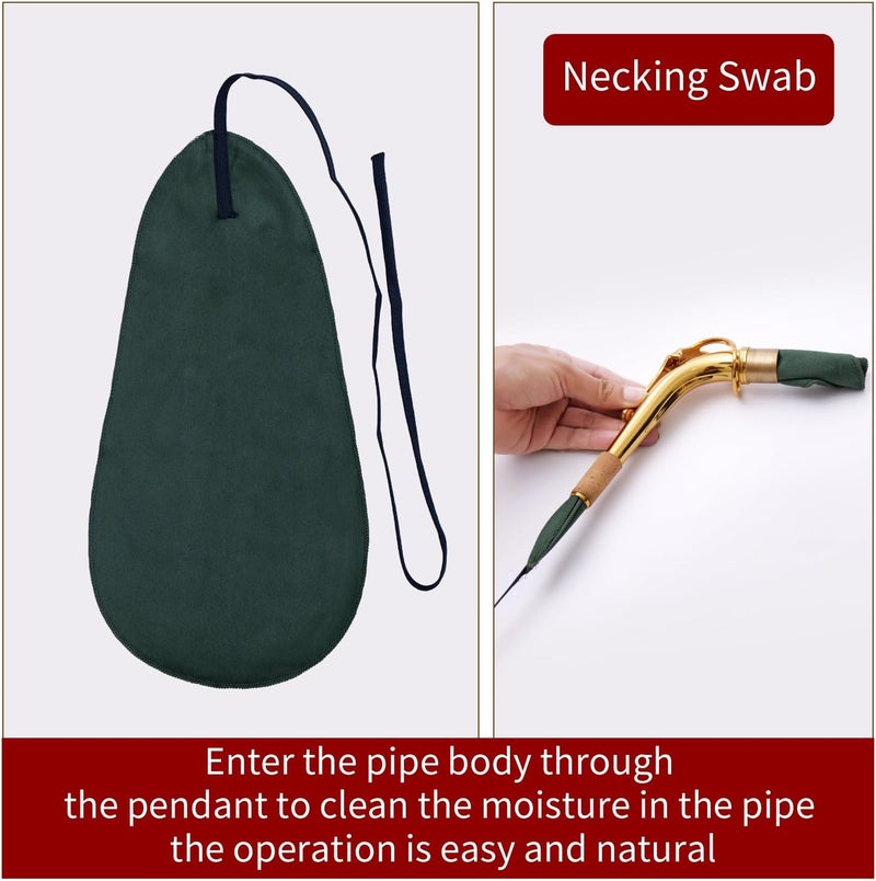 Dowite Saxophone Cleaning Care Kit: Mouthpiece&Dust Brush, Cleaning Cloth,Swabs,Necking Swab,Finger Rest,Cork Grease, Key Oil,Mouthpiece Pad – Sax Cleaning Kit for Professional players, Students - Image 3